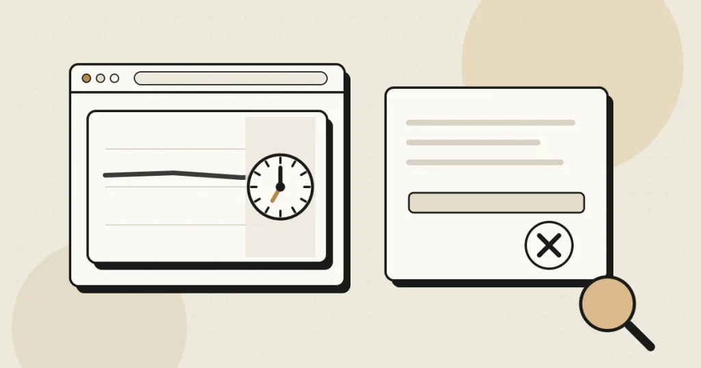 Panel de métricas con un reloj de demora y una herramienta de posiciones con error