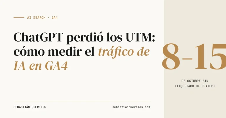 Portada: ChatGPT perdió los UTM, cómo medir el tráfico de IA en GA4